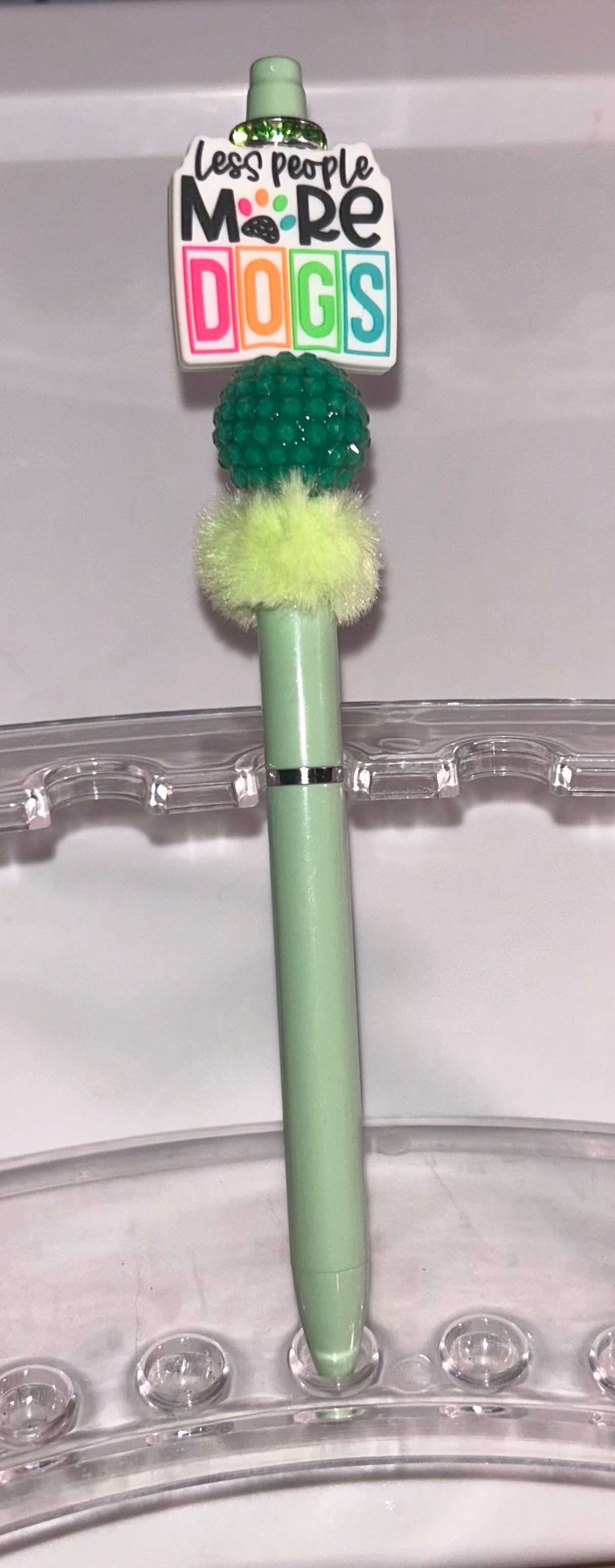 Less People More Dogs Green Long Pen
