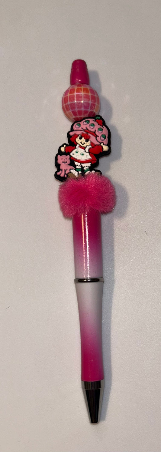 Strawberry Shortcake Pink PomPom Charm Pen