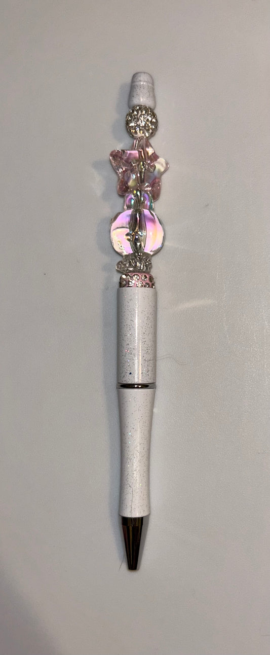 Clear Butterfly White Pen