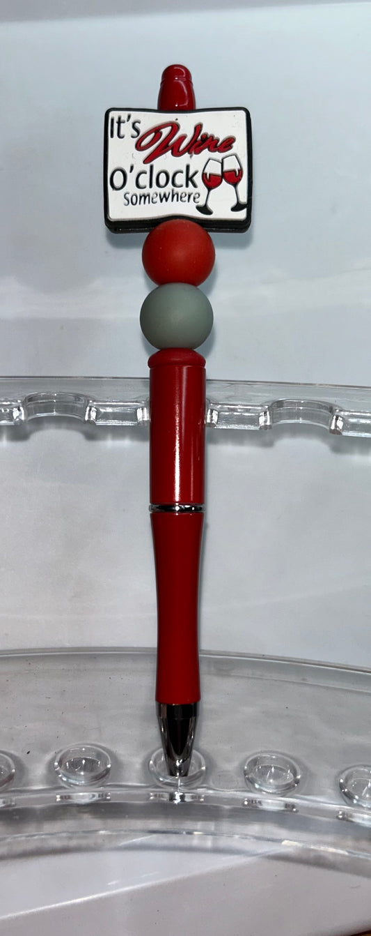 It's Wine O'clock Somewhere Red Pen