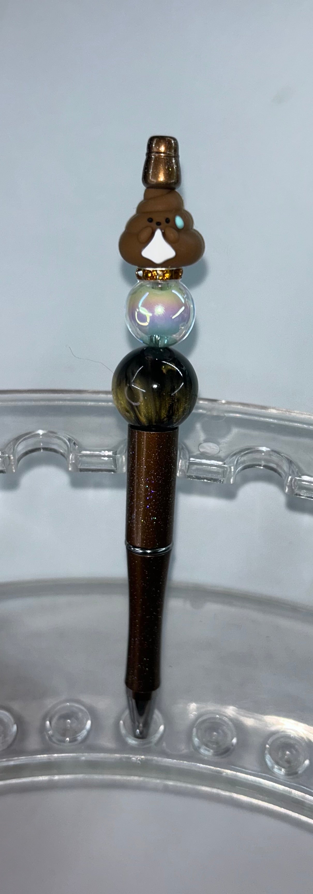 Poo Brown Glitter Pen