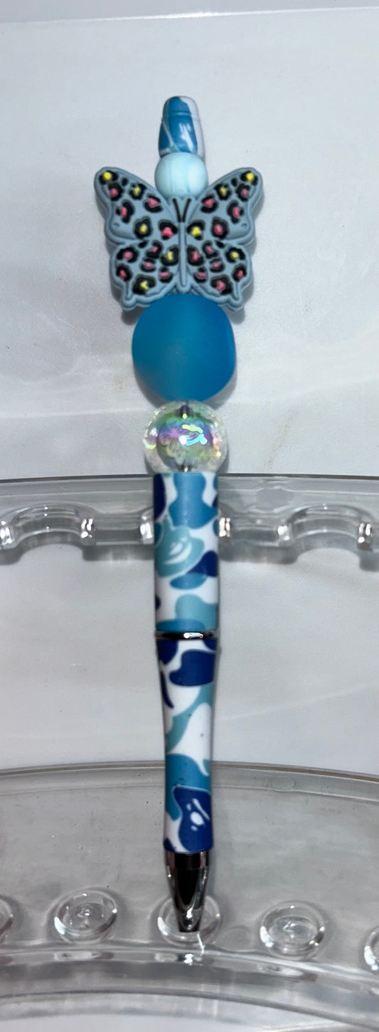 Blue Butterfly Blue Swirl Pen