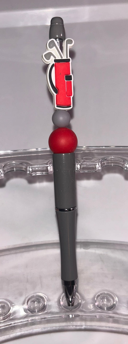 Red Golf Bag Grey Pen