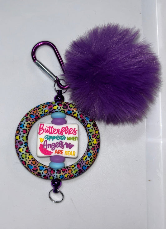 Butterflies Appear Pompom Keychain