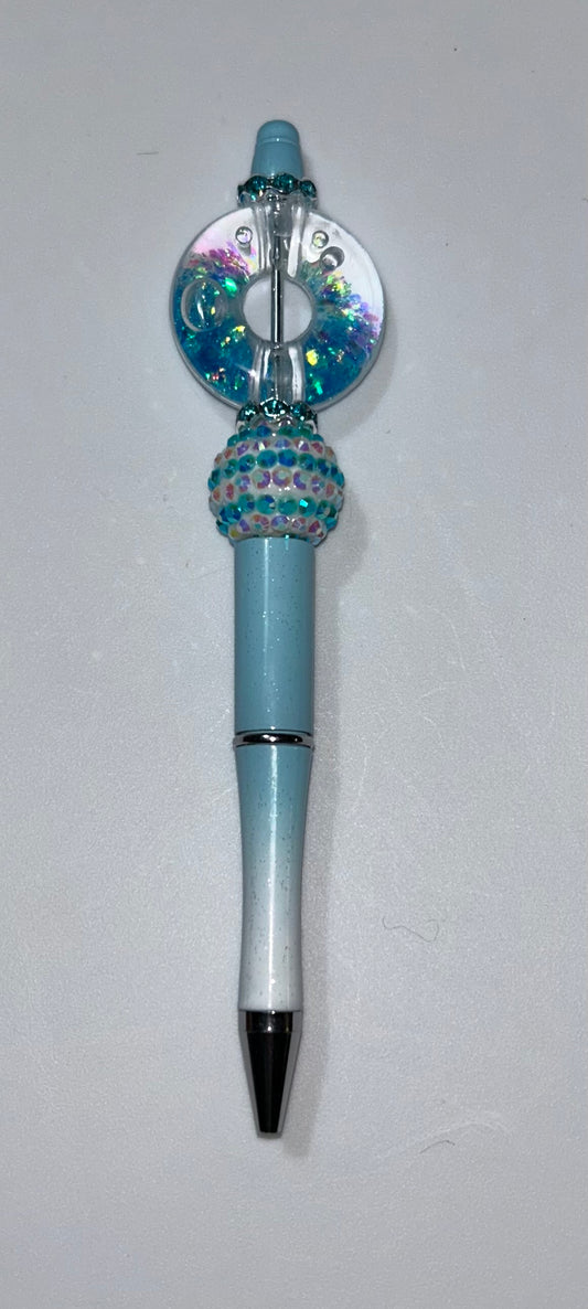 Blue Round Shaker Blue And White Pen