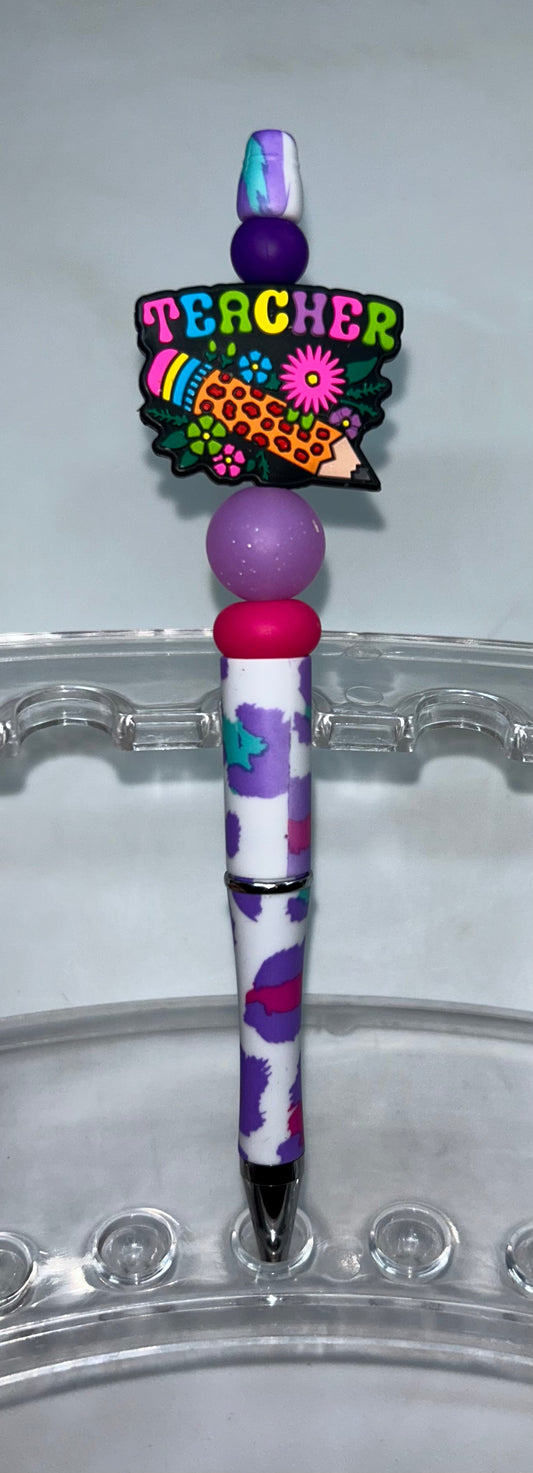 Teacher Purple Splatter Pen