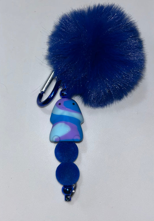 People/Blue Richard Pompom Keychain