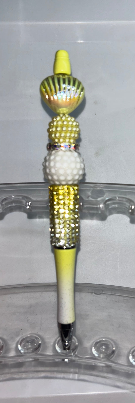 Yellow Shell Yellow Bling Pen