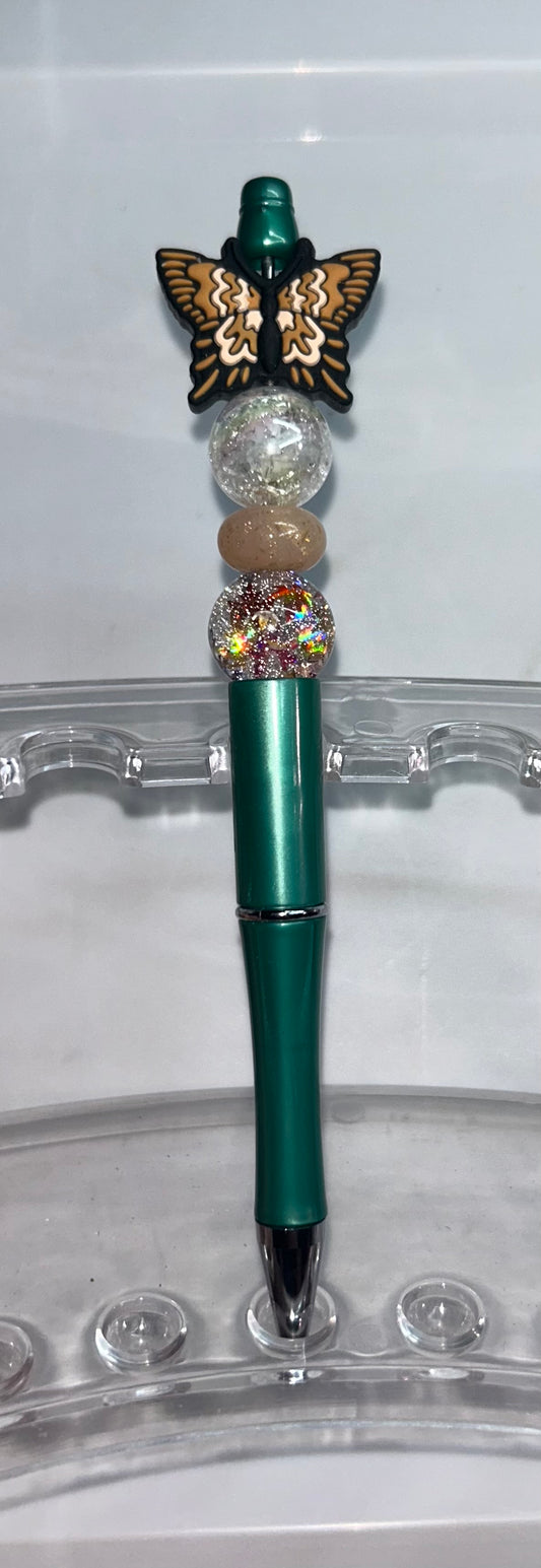 Brown Butterfly Teal Pen