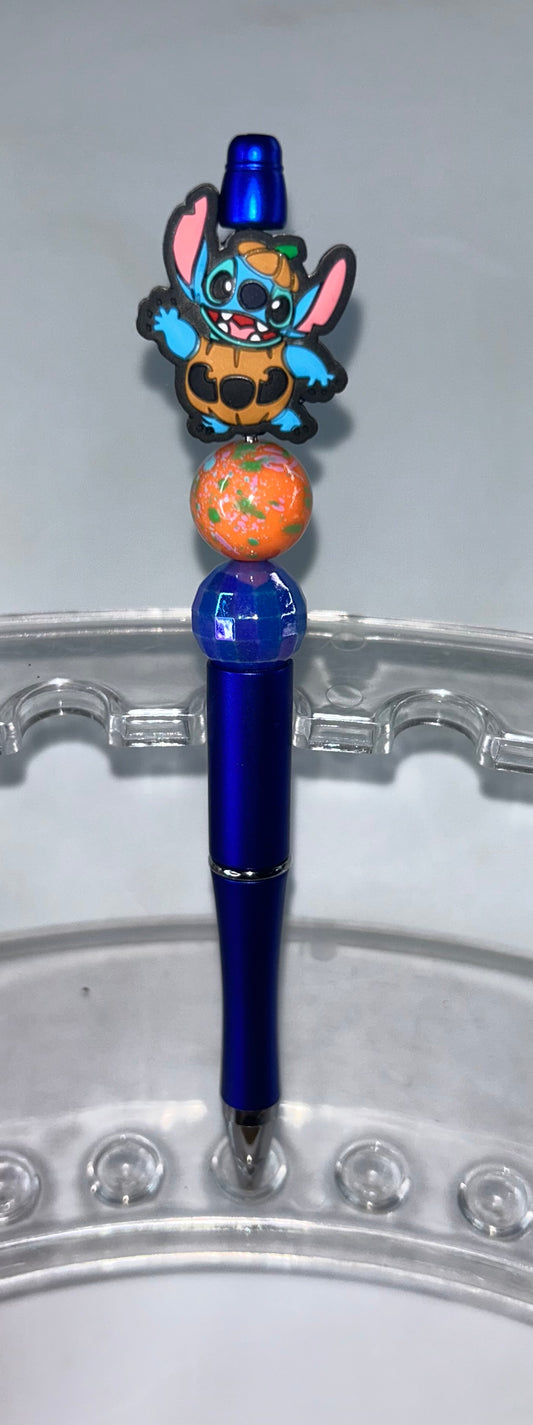 Stitch in Pumpkin Blue Pen