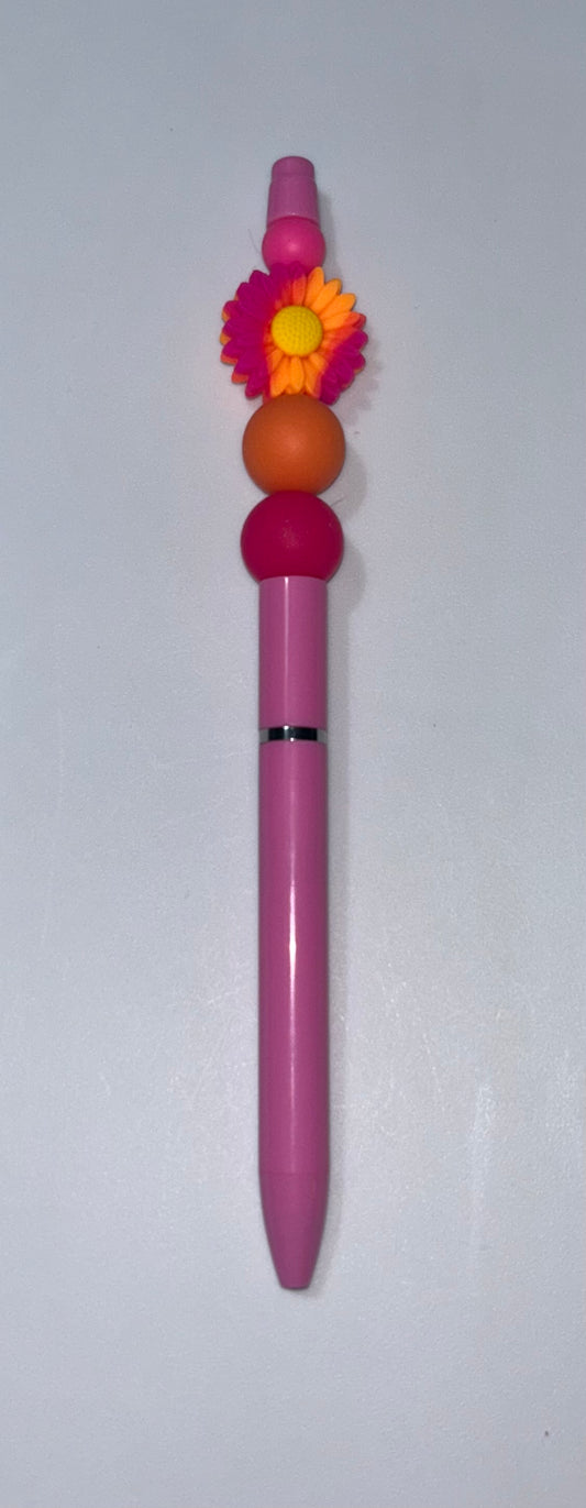 Pink/Orange Sunflower Pink Pen