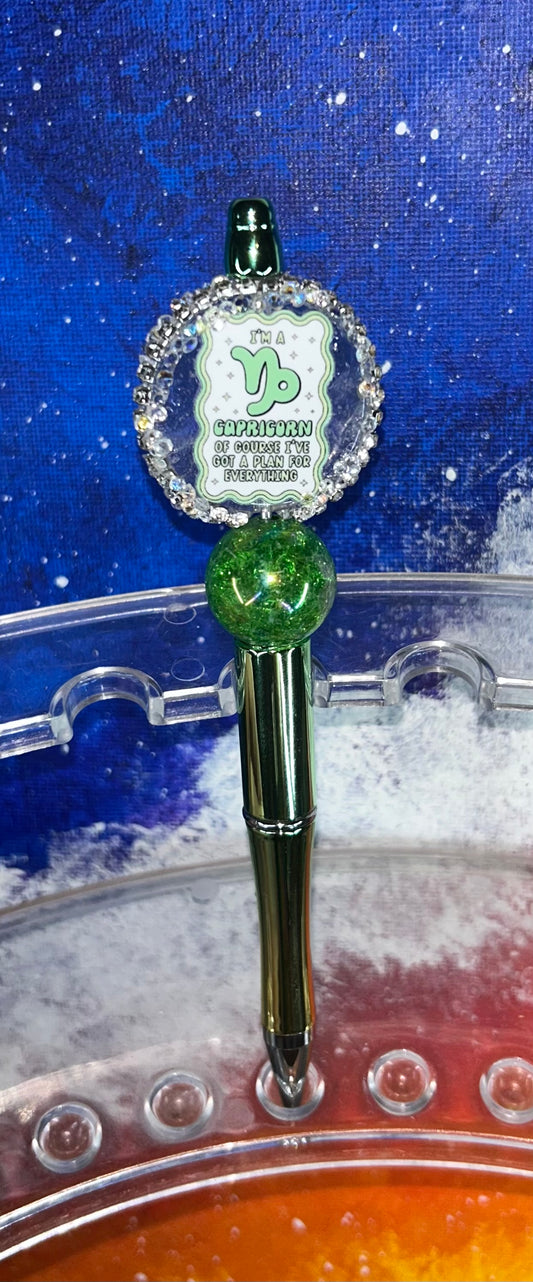 Capricorn Round Shiny Green Ombre' Pen
