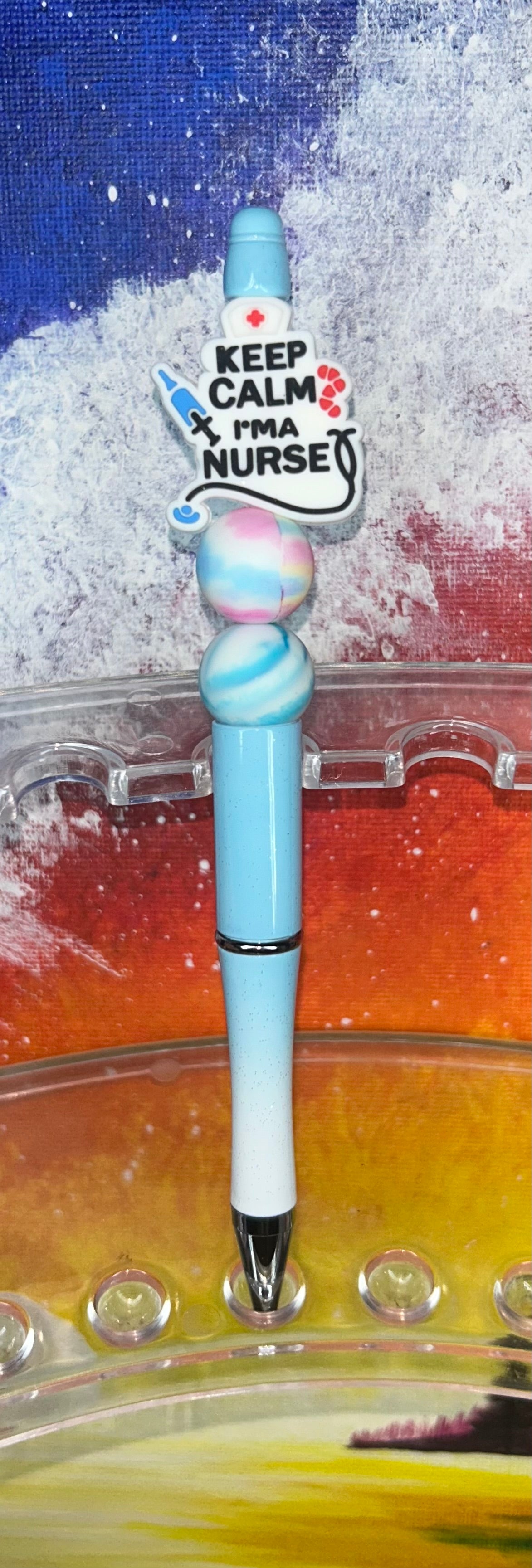 Keep Calm I'm A Nurse Blue Ombre' Pen