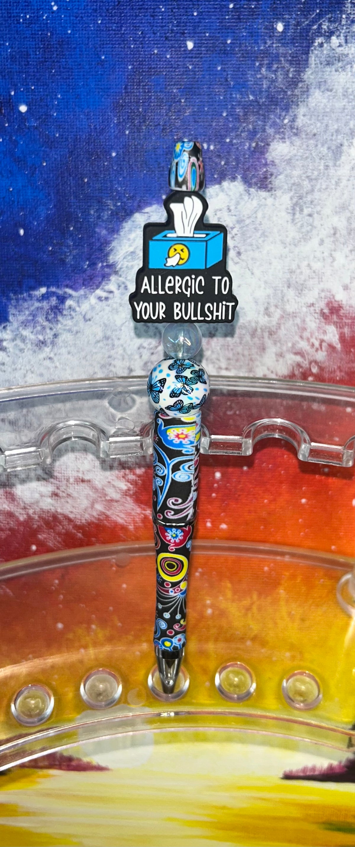 Allergic To Your Bullshit Floral Pattern Pen
