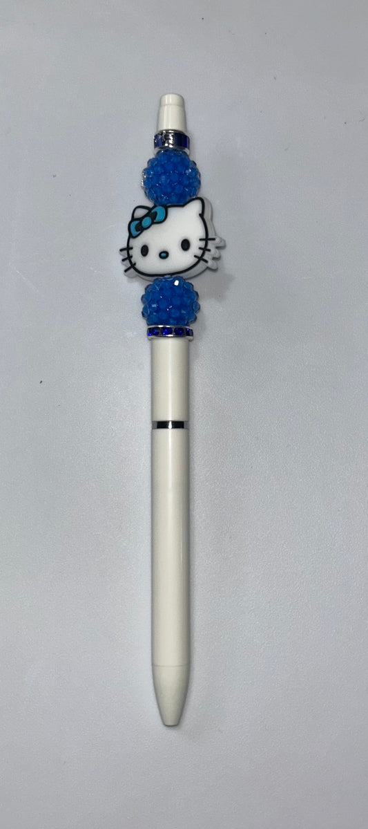 Blue Hello Kitty White Pen