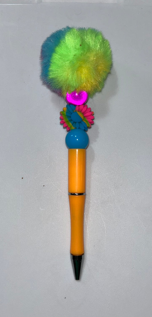 Rainbow Sunflower PomPom Pen