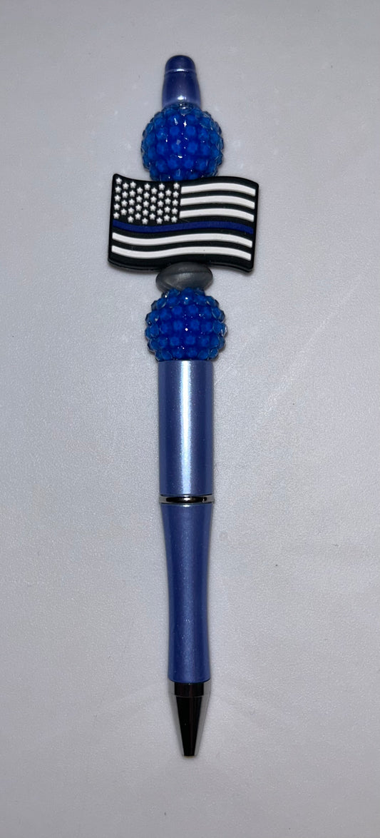 Thin Blue Line Flag Pen