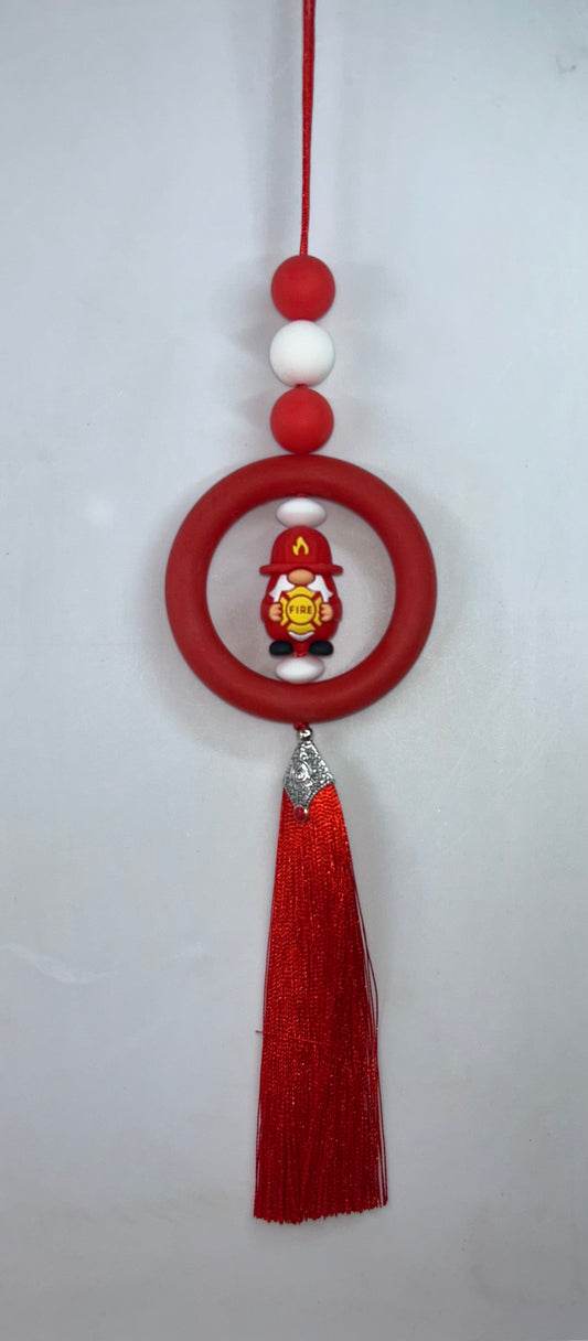 Fire Fighter Gnome Car Charm