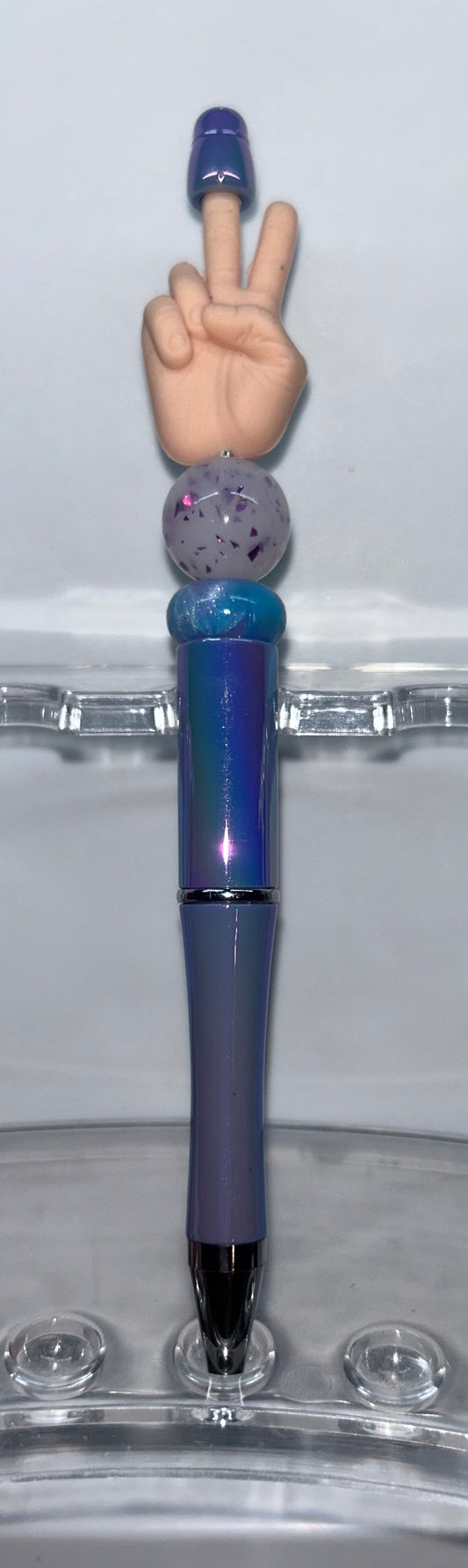 Peace Blue Metallic Pen