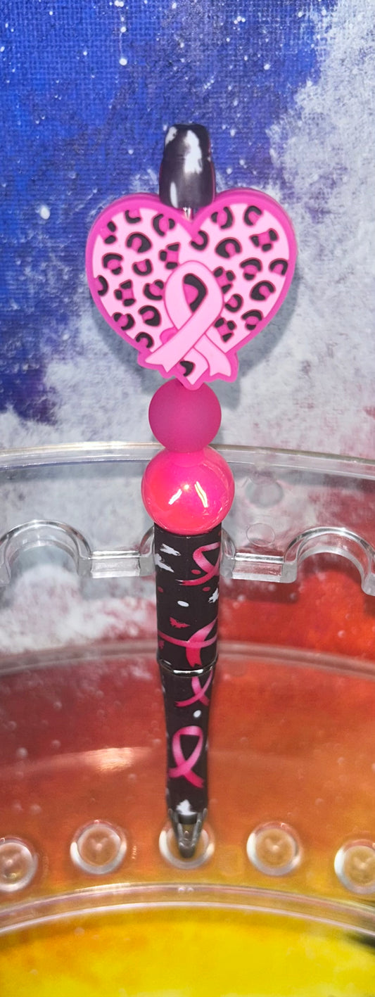 Pink Ribbon Cancer Heart Black Ribbon Pen