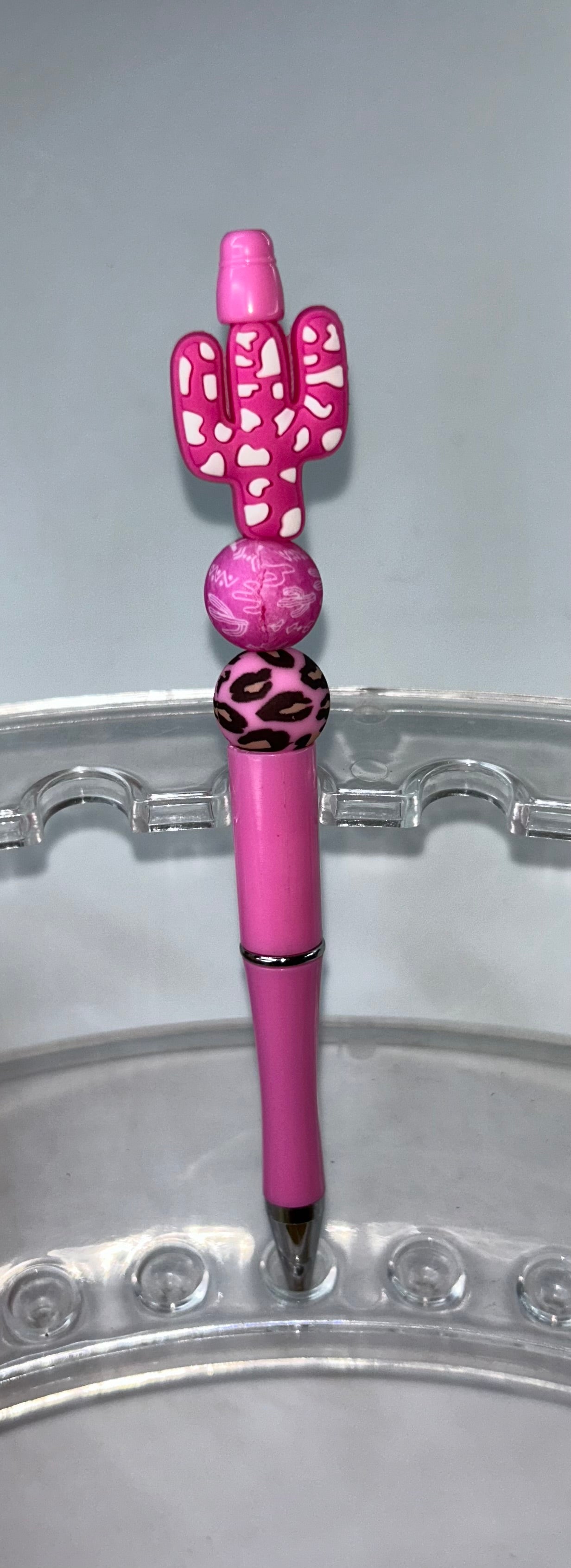 Pink Cow Print Catcus Pink Pen