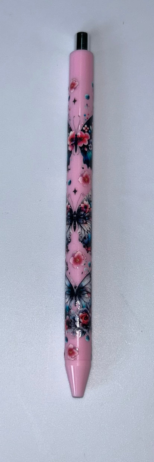 Butterflies Wrapped Pink Pen
