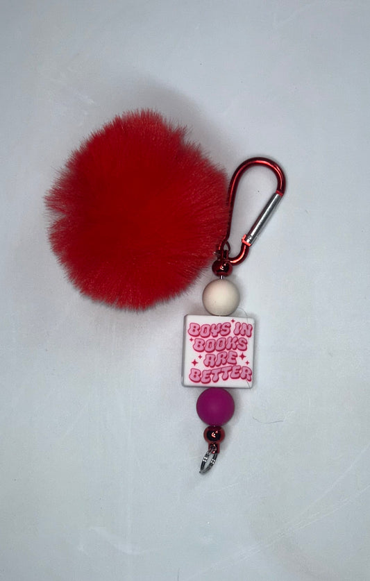 Boys In Books Are Better Red Key Chain