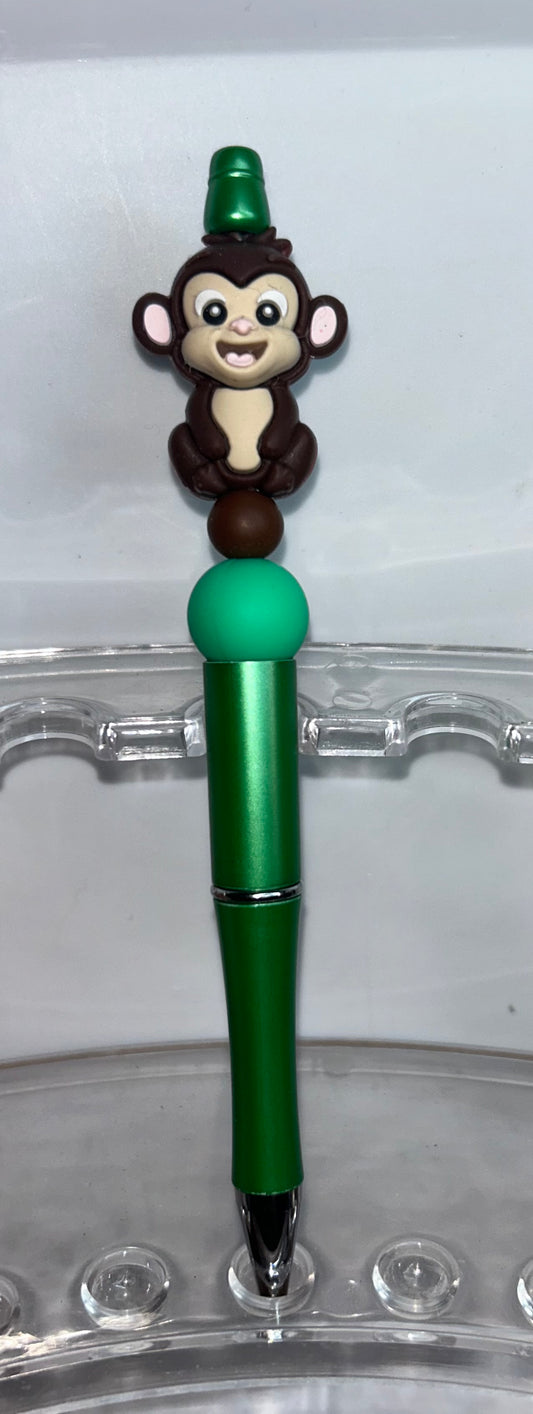 Brown Monkey Green Pen