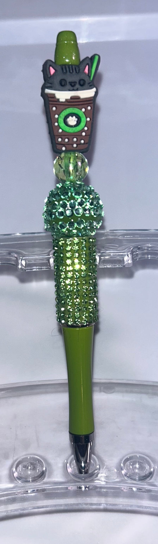 Starbucks Kitty Green Bling Pen