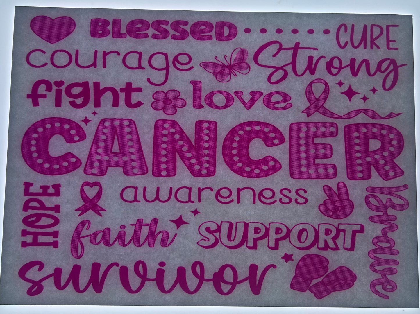 Blessed Cure Courage Strong Fight Love Caner Awareness