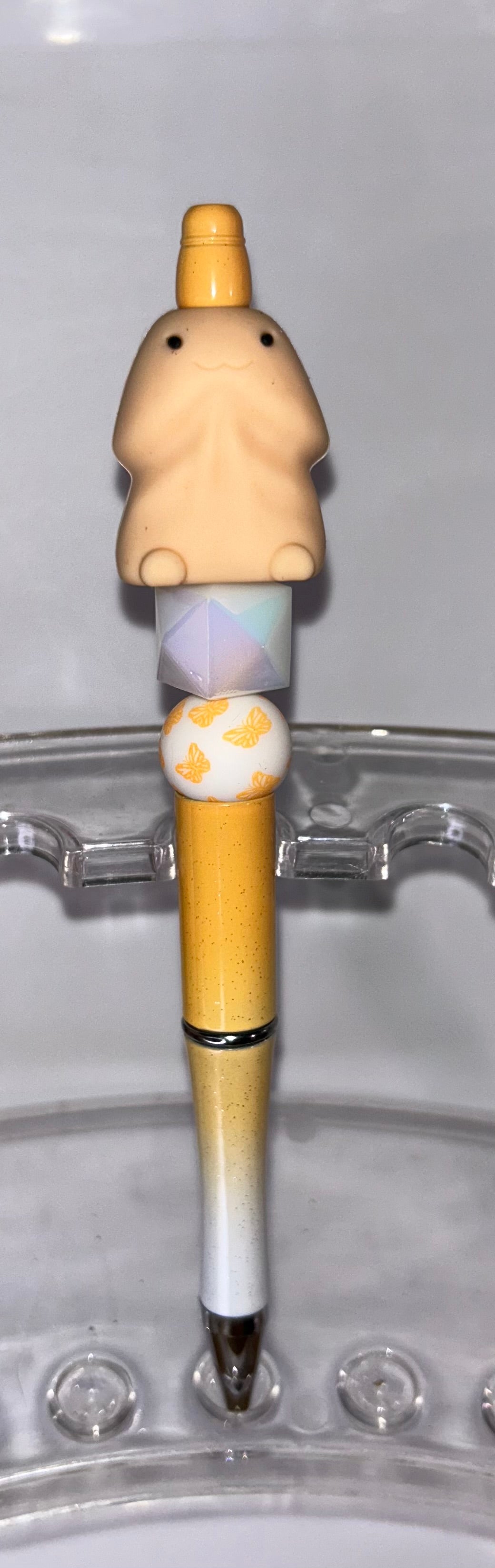 Beige Richard With Handprint Orange Ombre' Pen