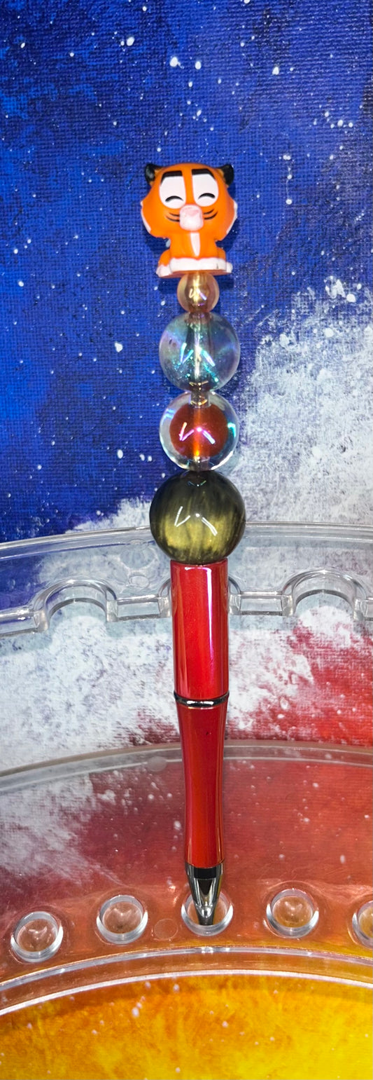 Rajah Aladdin Small Doorable Shiny Neon Red Pen