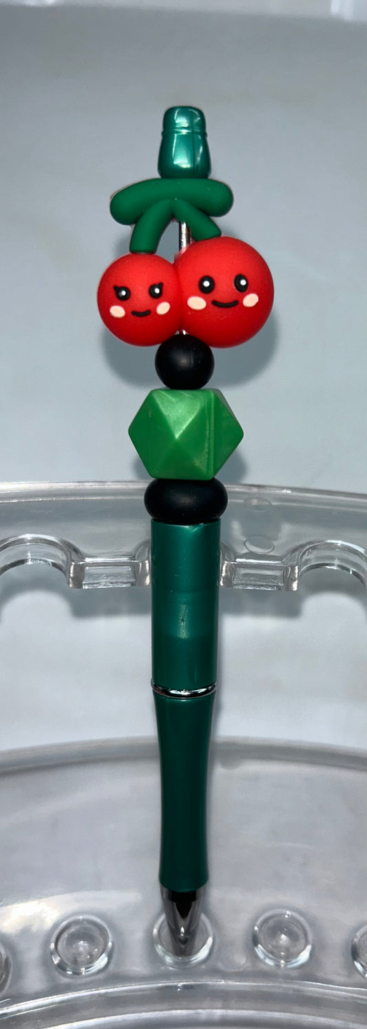 Cherries Green Pen