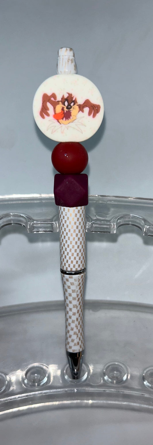 Taz Round Gold Checkered Pen