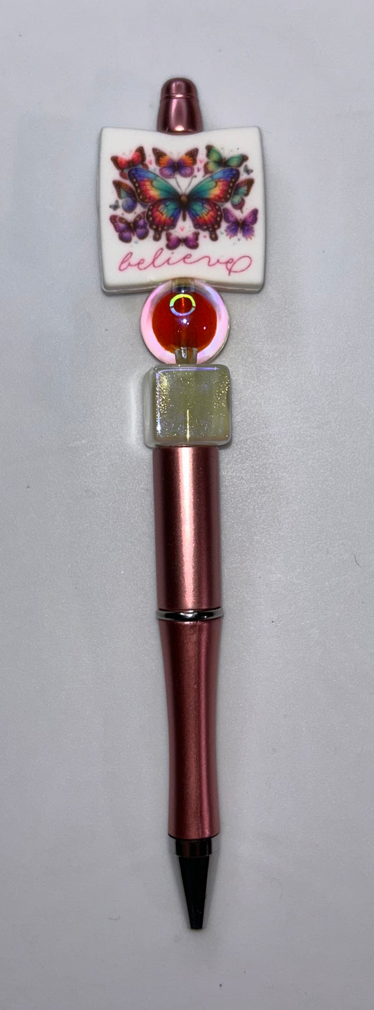Butterfly Believe Rose Gold Pen