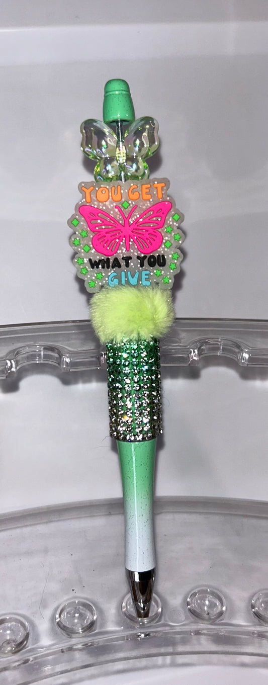 You Get What You Give Green Ombre' Bling Pen