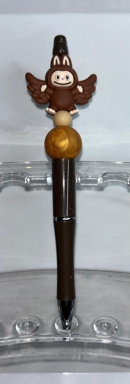 Brown Labubu Bat Pen