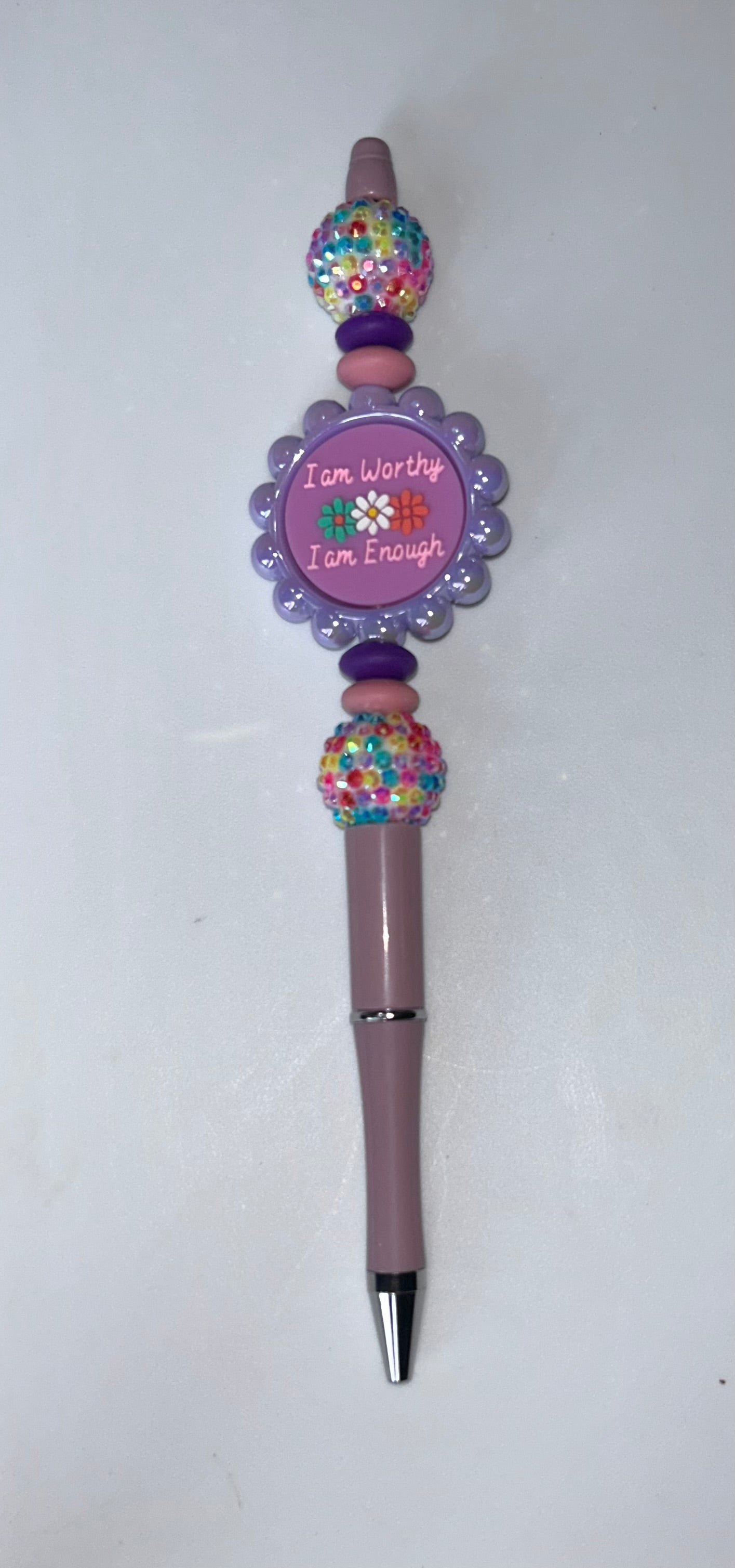 I Am Worthy Circle Rose Gold Pen