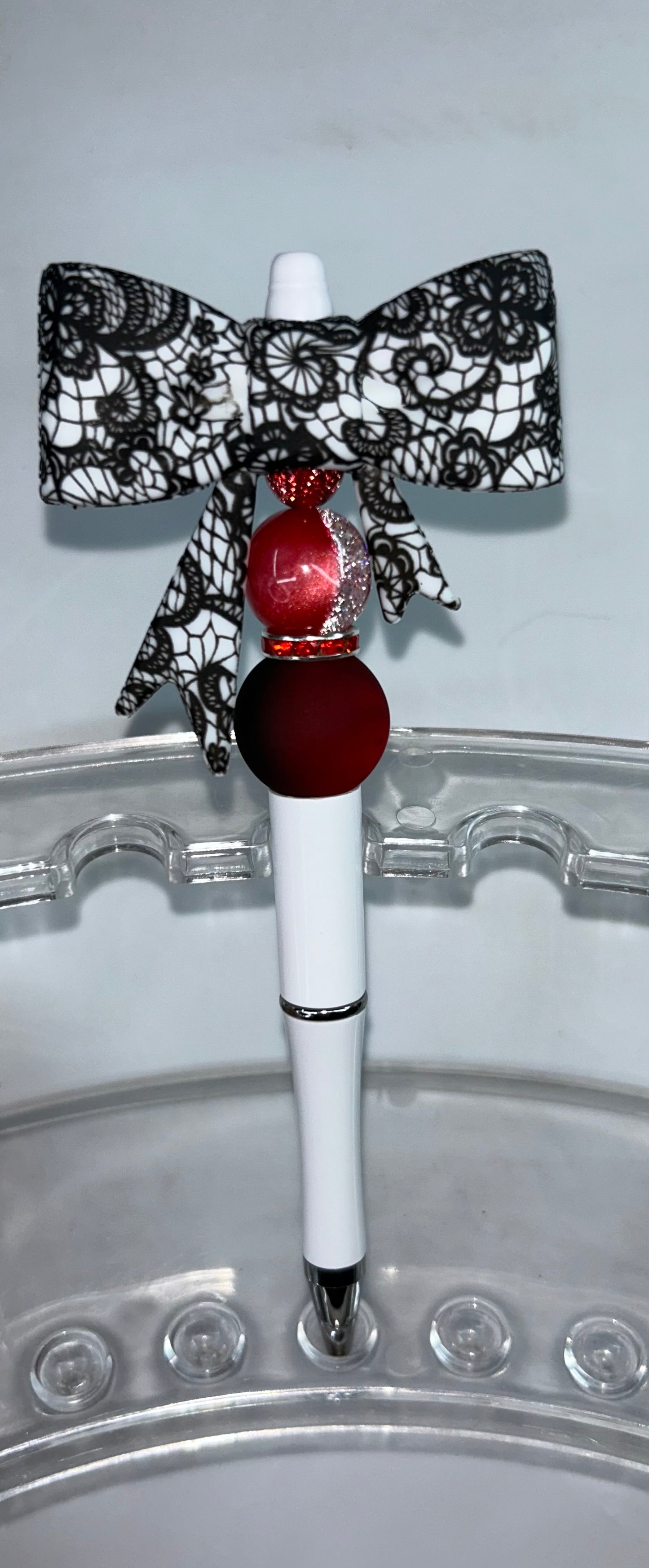 Black White Bow White Pen