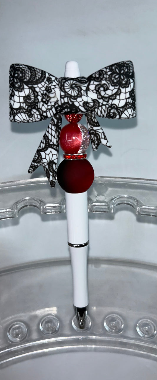 Black White Bow White Pen