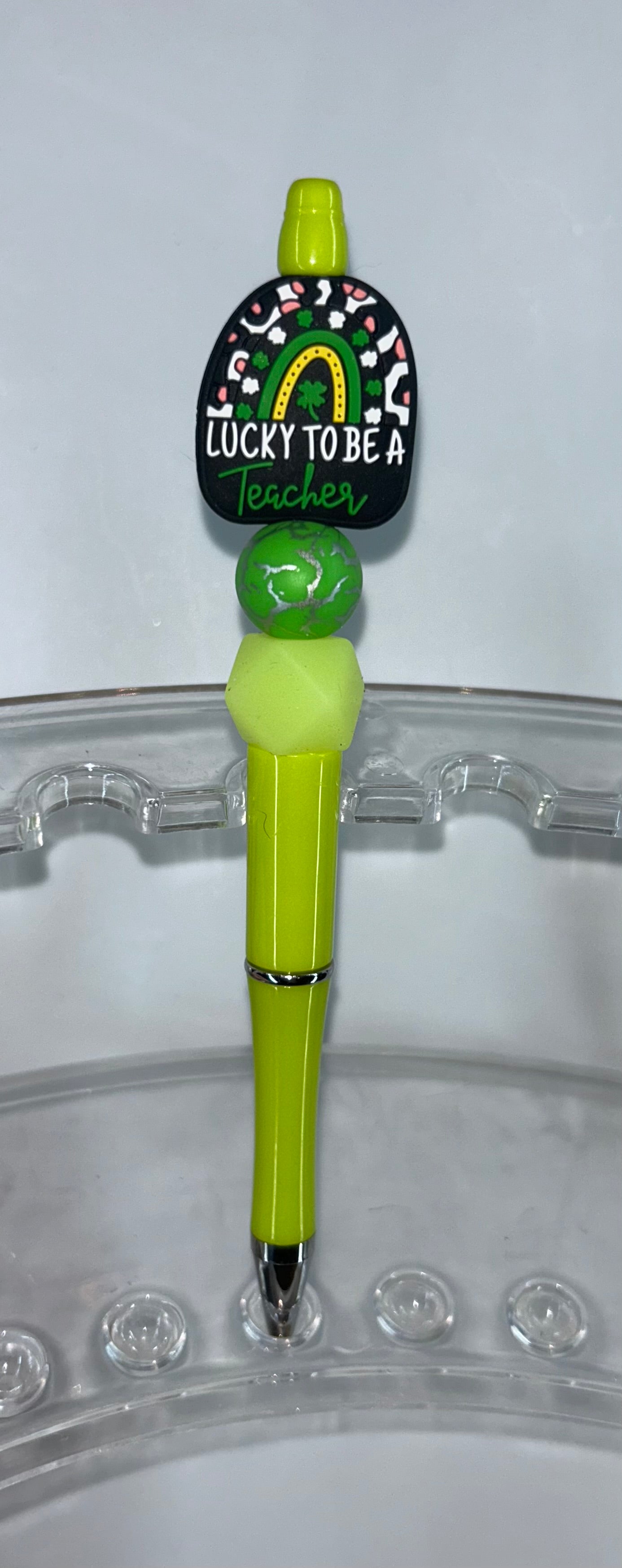 Lucky To Be A Teacher Green Pen