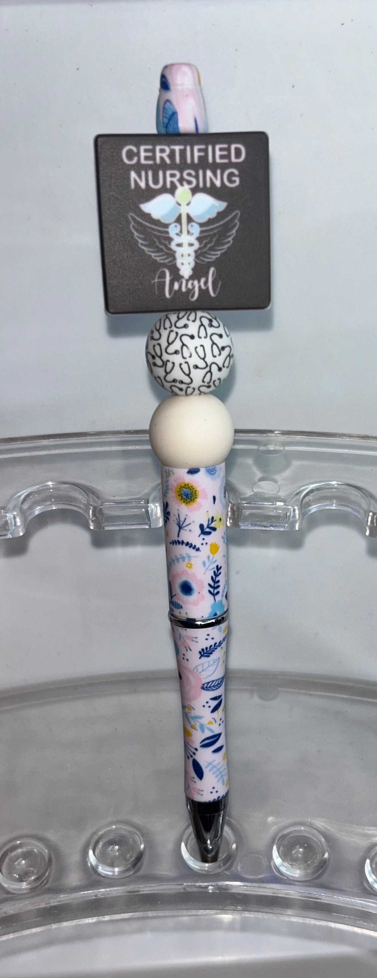 Certified Nursing Angel Floral Pen