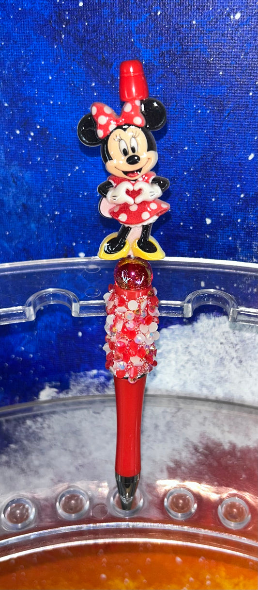Minnie Red Crystal Pen