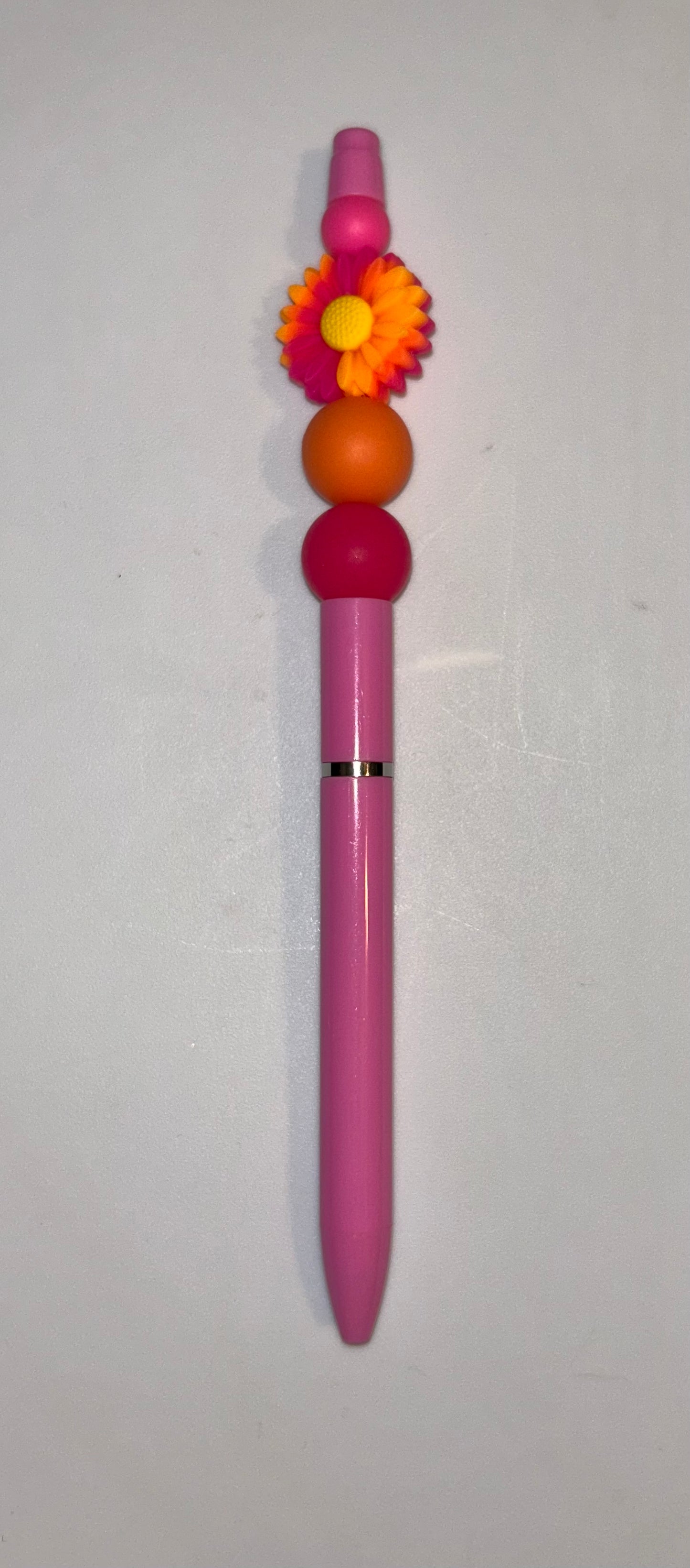 Orange Pink Sunflower Pink Pen