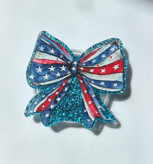 Patriotic Bow Pop Socket