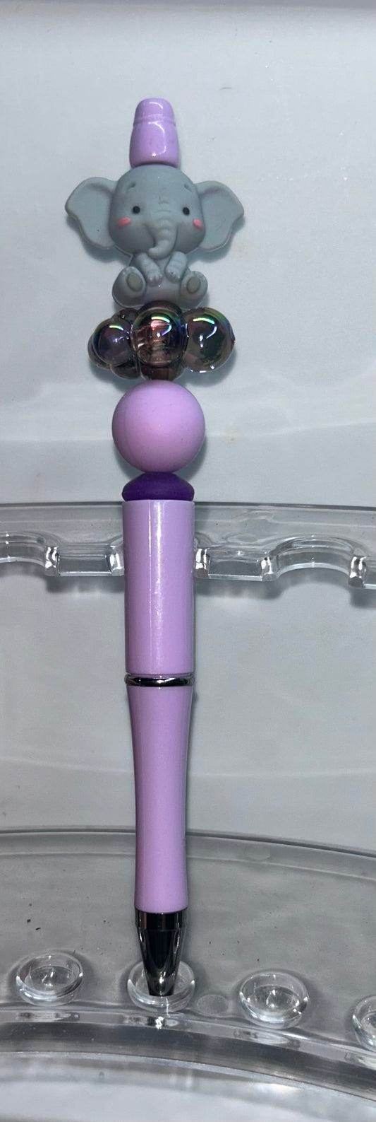 Elephant On Clouds Purple Pen