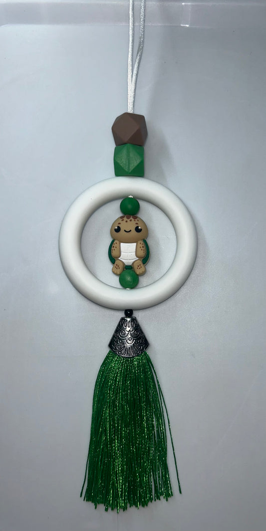 Turtle White Car Charm
