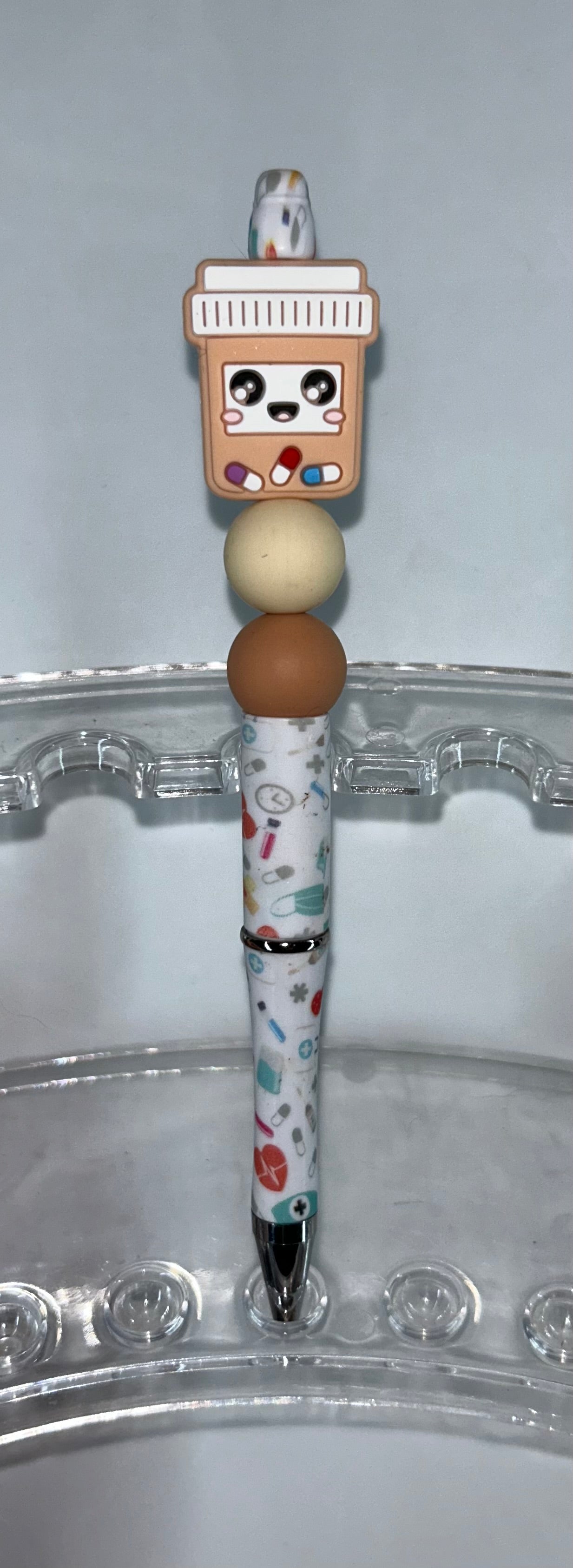 Peach Pill Bottle Nurse Pen