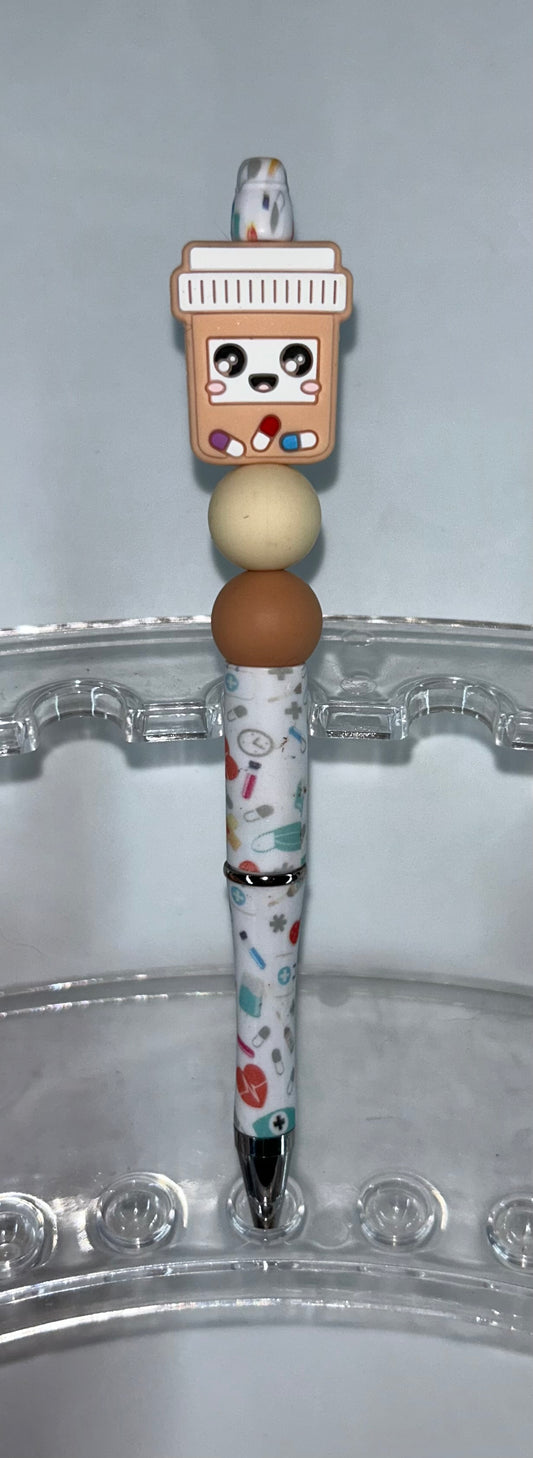 Peach Pill Bottle Nurse Pen