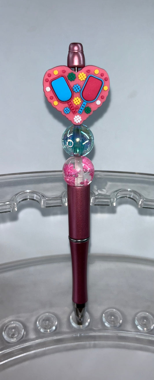 Pickleball Paddles Heart Dark Pink Pen